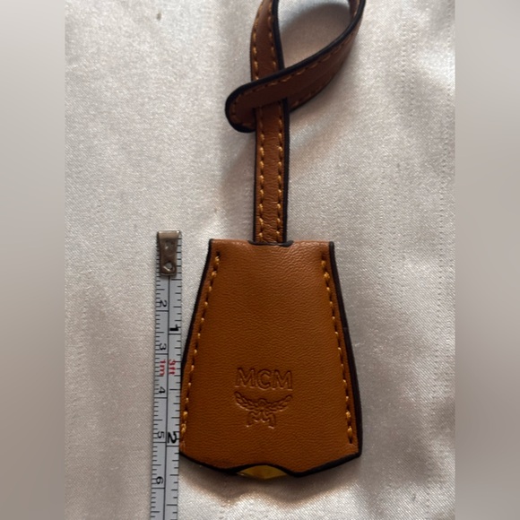 MCM Brown Leather Keychain Bag Charm - Picture 3 of 5